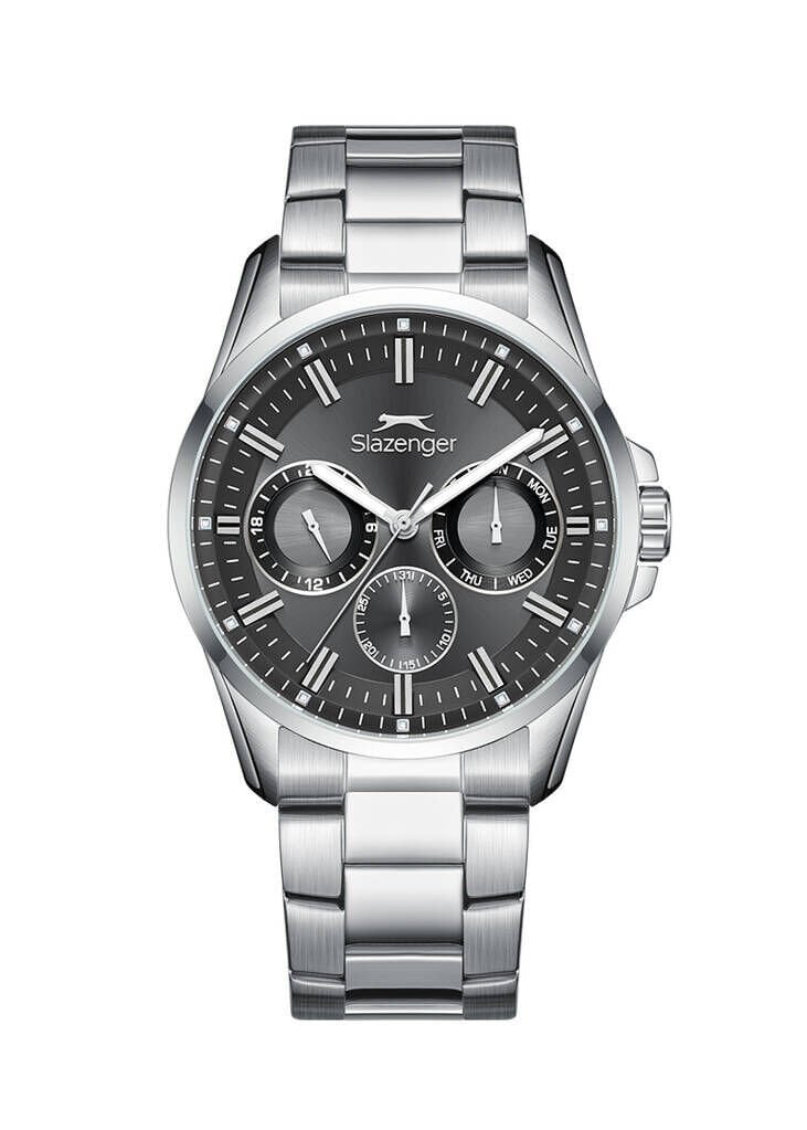 Slazenger SL.09.2478.2.02 Quartz Çelik Gri Siyah Kadran 42 mm Erkek Kol Saati