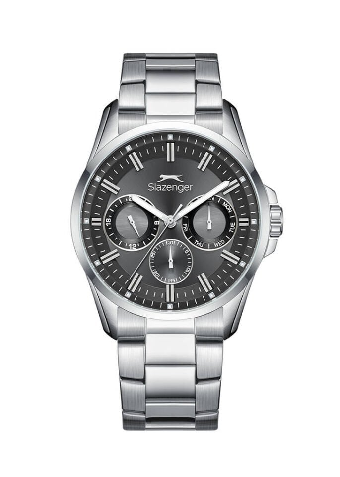 Slazenger SL.09.2478.2.02 Quartz Çelik Gri Siyah Kadran 42 mm Erkek Kol Saati