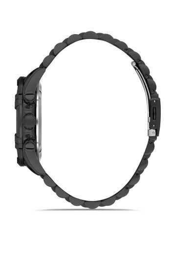 Ferro Quartz Çelik Siyah 44 mm Fonksiyonları Aktif Erkek Kol Saati