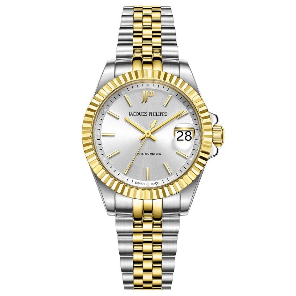 Jacques Philippe JPQLS587328YG Swiss Made Quartz Çelik Gri Safir Cam 32 mm Kadın Kol Saati