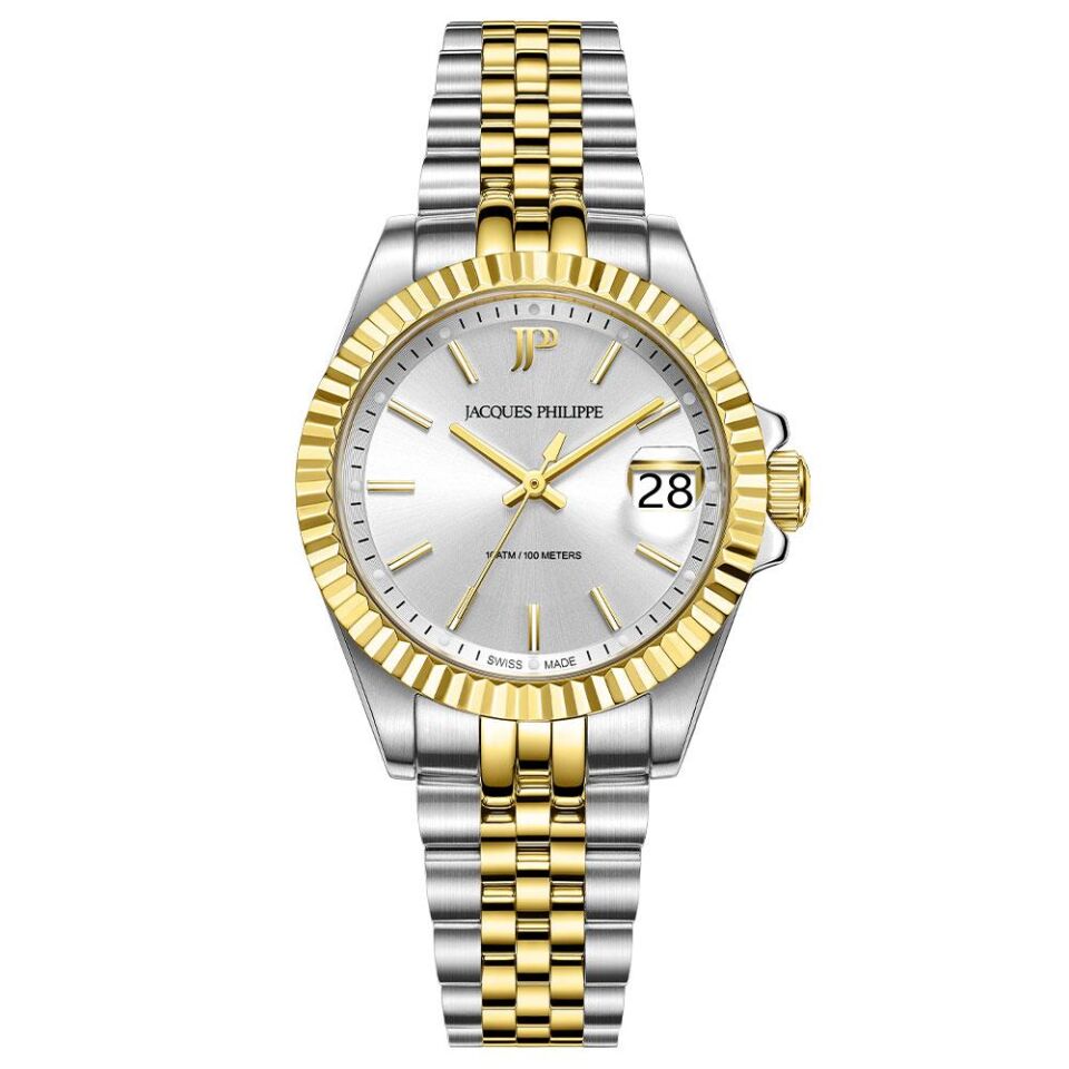 Jacques Philippe JPQLS587328YG Swiss Made Quartz Çelik Gri Safir Cam 32 mm Kadın Kol Saati
