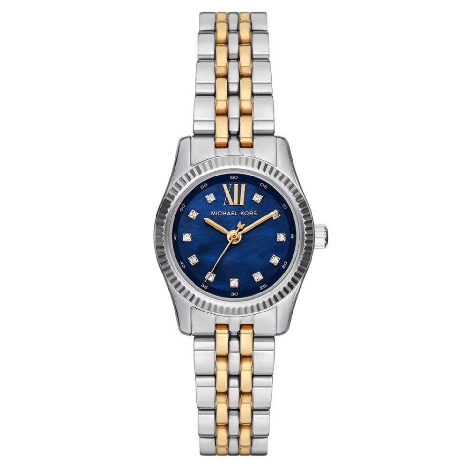Michael Kors MK4865 Quartz Çelik Altın/Gri Mavi Kadran 26 mm Kadın Kol Saati
