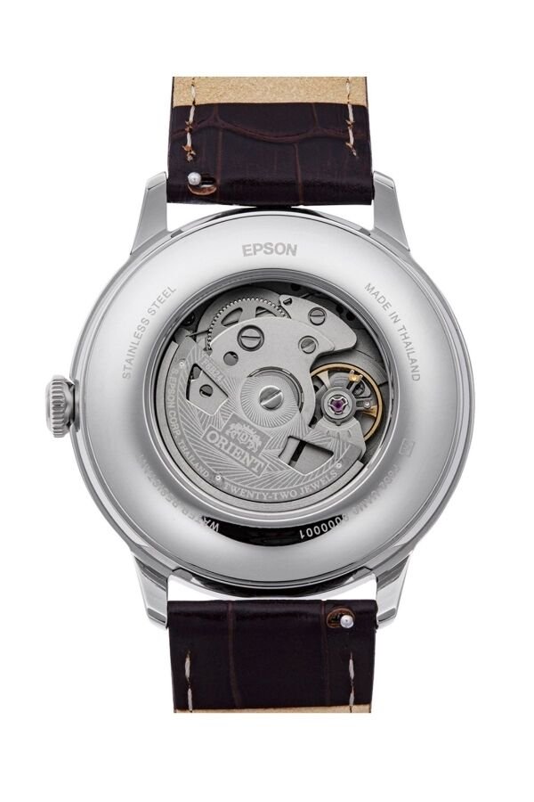 Orient Bambino RA-AK0805E30B Otomatik Deri Kahverengi Yeşil Kadran Sun&Moon 42 mm Erkek Kol Saati