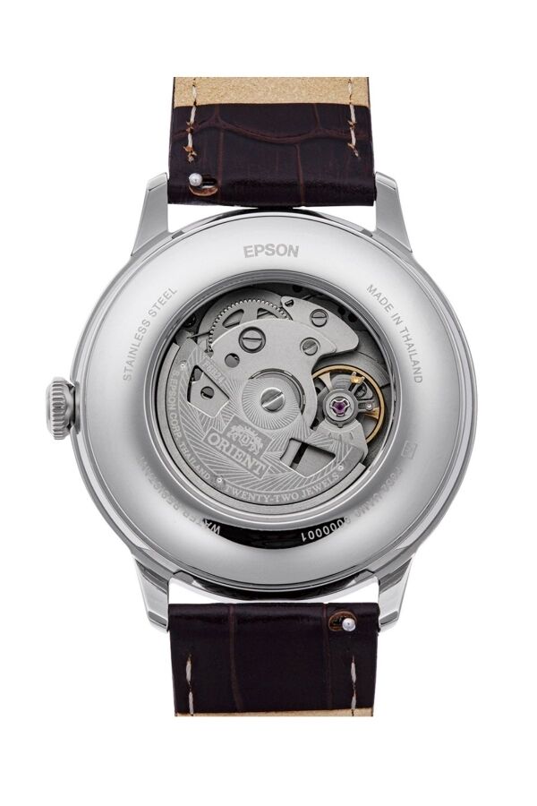 Orient Bambino RA-AK0805E30B Otomatik Deri Kahverengi Yeşil Kadran Sun&Moon 42 mm Erkek Kol Saati