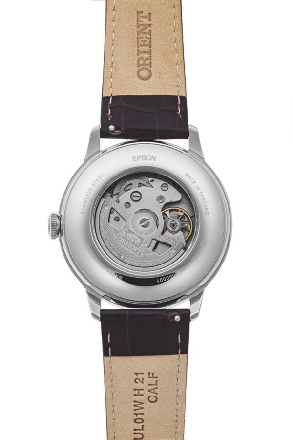 Orient Bambino RA-AK0805E30B Otomatik Deri Kahverengi Yeşil Kadran Sun&Moon 42 mm Erkek Kol Saati