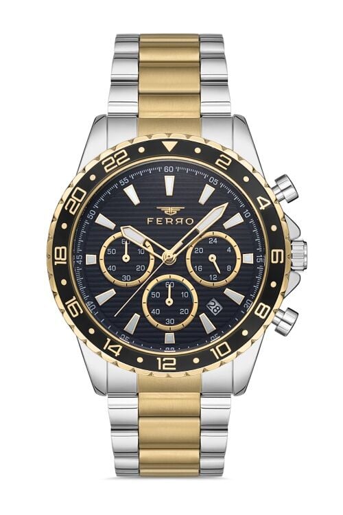 Ferro 44 mm Sarı ve Gümüş Çelik Kordon Erkek Kol Saati FM31927A-D2 FM31927A-D2