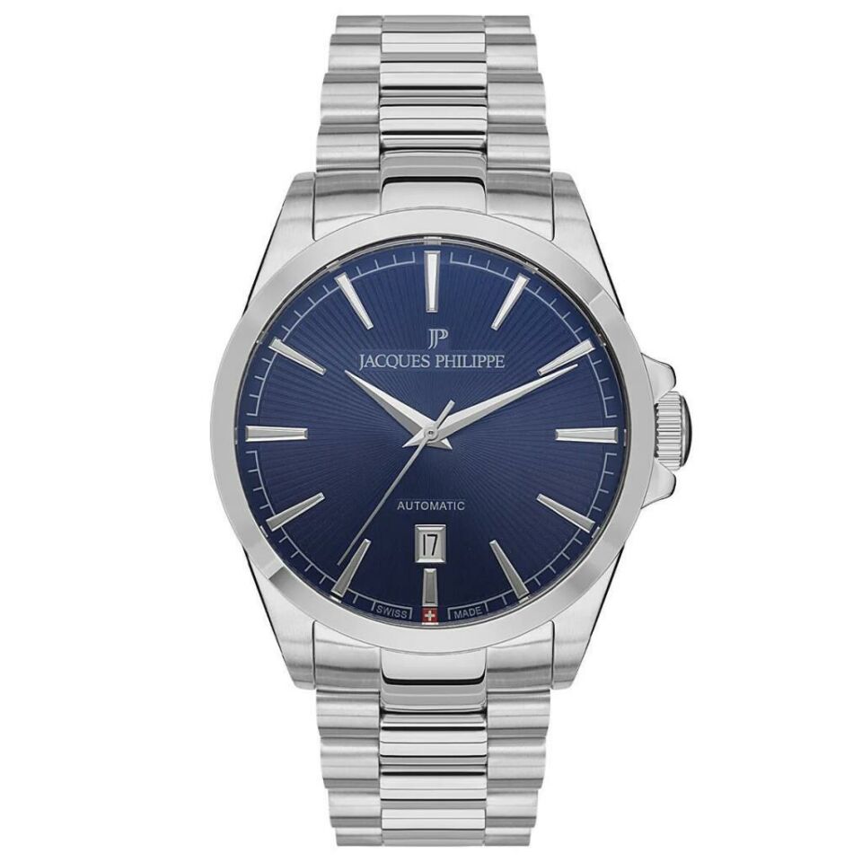 Jacques Philippe JPAGS551336 Swiss Made Otomatik Çelik Gri Lacivert Kadran 41 mm Erkek Kol Saati
