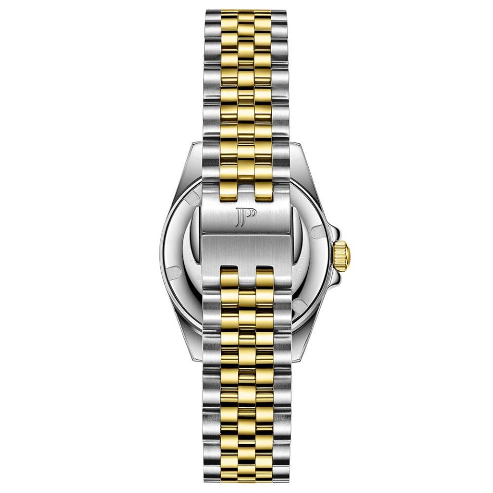Jacques Philippe JPQLS5873X8 Swiss Made Quartz Çelik Altın/Gri Yeşil Kadran Safir Cam 10 ATM 32 mm Kadın Kol Saati