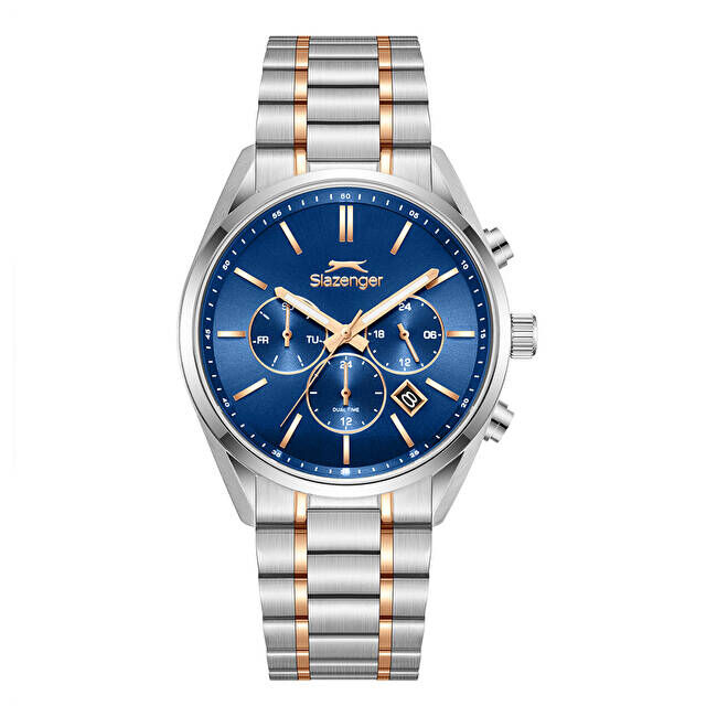 Slazenger SL.09.2493.2.03 Quartz Çelik Rose/Gri Lacivert Kadran 42 mm Erkek Kol Saati