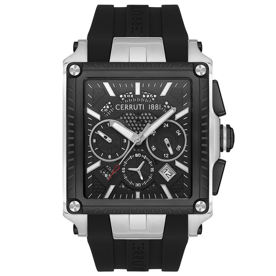 Cerruti 1881 CIWGQ0037608 Quartz Silikon Siyah 56 mmx40 mm Erkek Kol Saati