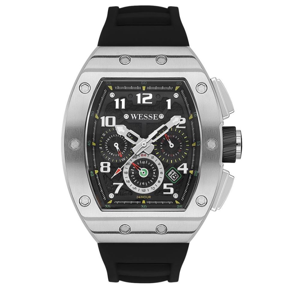 Wesse WWG402501 Quartz Silikon Siyah Gri Kasa 43 mm Erkek Kol Saati