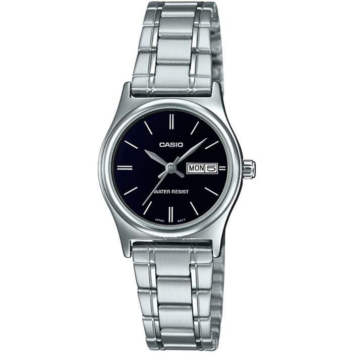 Casio LTP-V006D-1B2UDF Quartz Çelik Gri Siyah Kadran 25 mm Kadın Kol Saati
