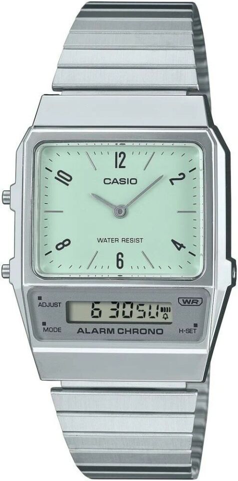 Casio Quartz Analog/Dijital Çelik Gri Yeşil Kadran 32 mm Erkek Kol Saati