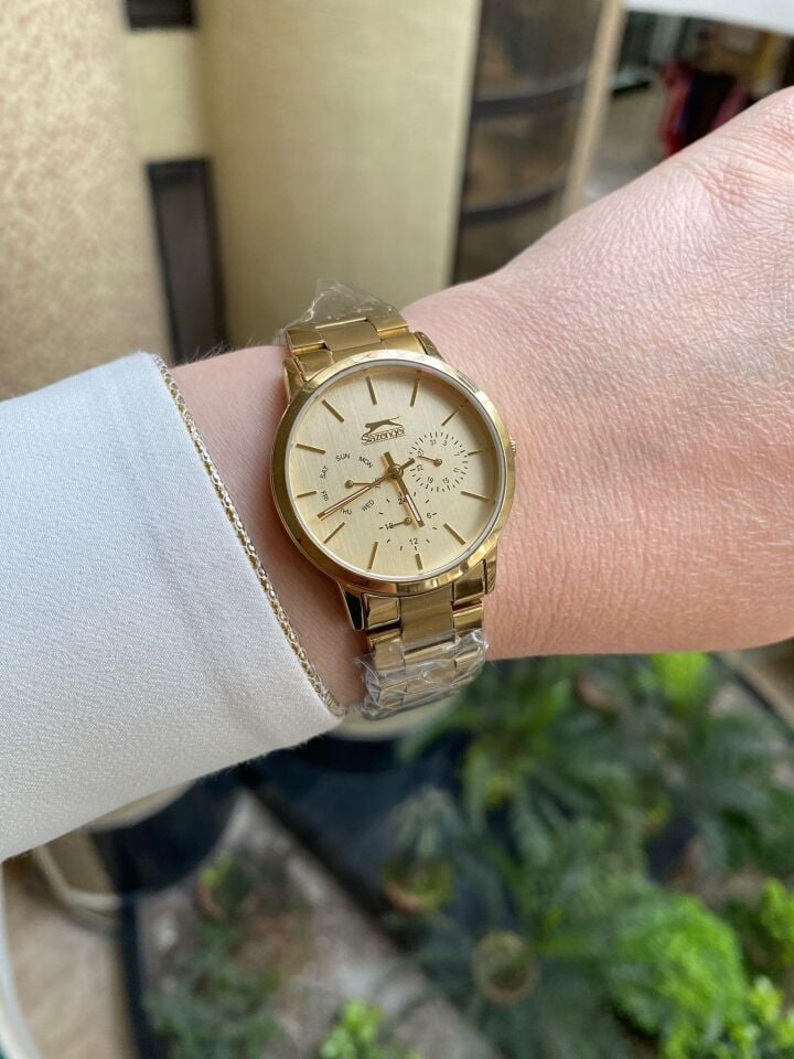 Slazenger SL.09.1866.4.05 35 mm Altın Çelik Kadın Kol Saati