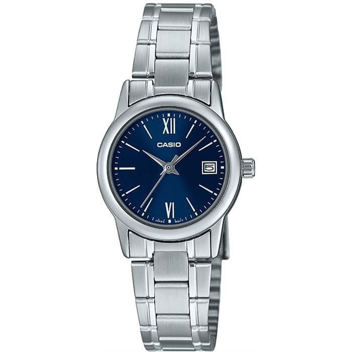 Casio LTP-V002D-2B3UDF Quartz Çelik Gri Lacivert Kadran 25 mm Kadın Kol Saati
