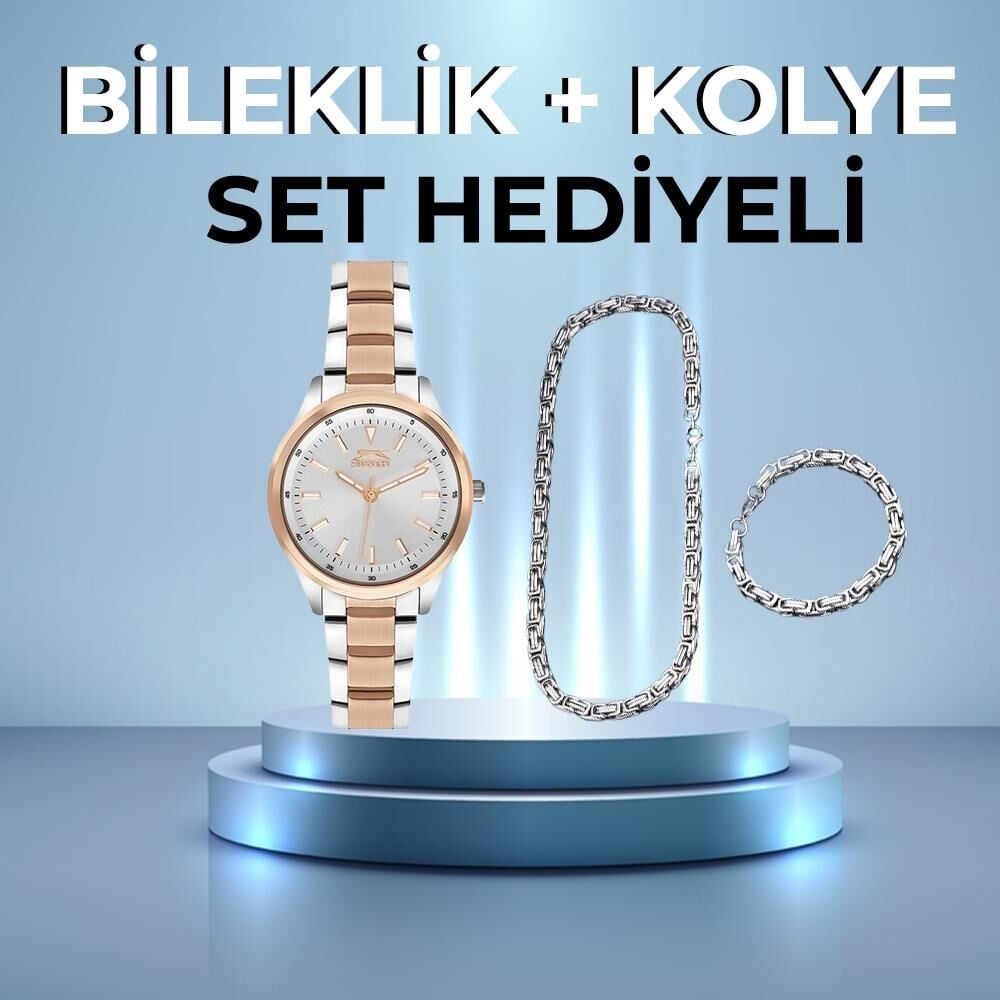 Slazenger SL.09.1880.3.03 Quartz Çelik Rose/Gri 35 mm Kadın Saat