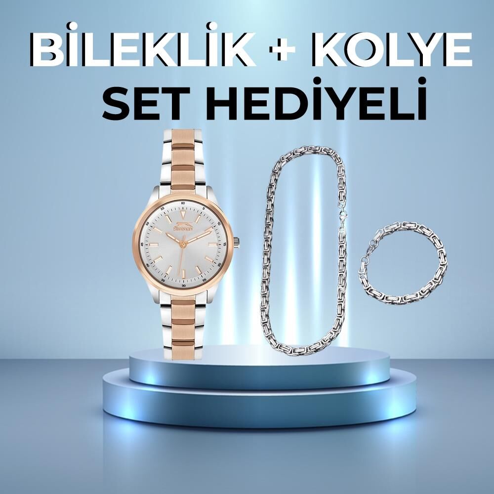 Slazenger SL.09.1880.3.03 Quartz Çelik Rose/Gri 35 mm Kadın Saat