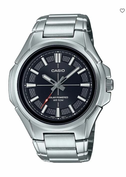 Casio MTP-RS100D-1AVDF Solar Çelik Gri Siyah Kadran 46 mm Erkek Kol Saati