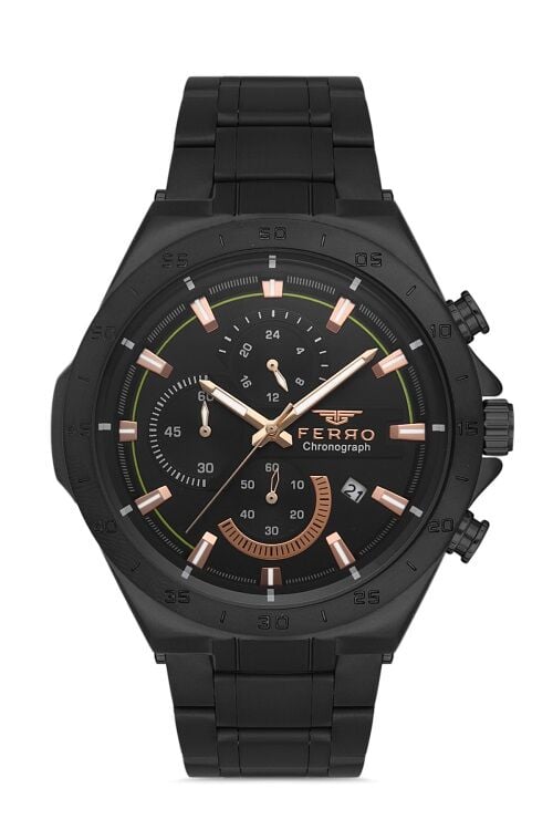 Ferro FM31305A-G Quartz Çelik Siyah Fonksiyonları Aktif 46 mm Erkek Kol Saati