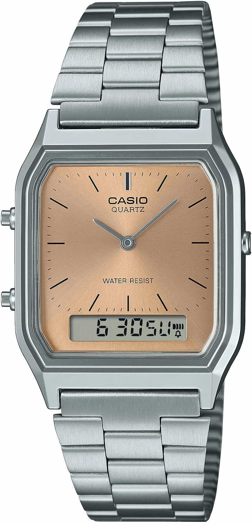Casio Retro AQ-230A-4AMQYDF Quartz Çelik Gri Turuncu Kadran 30 mm Erkek Kol Saati