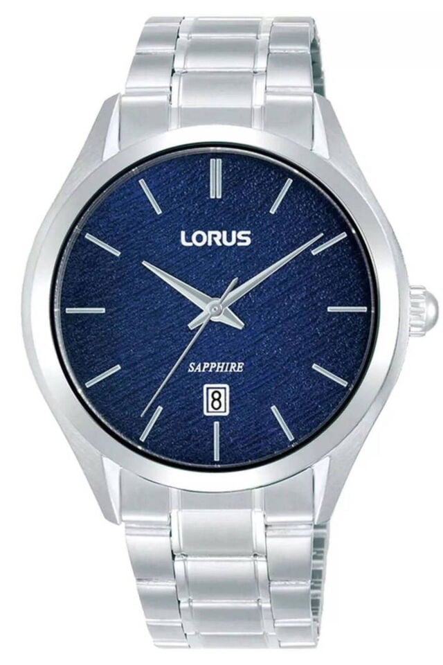 Lorus RH965RX9 Quartz Çelik Gri Lacivert Kadran Safir Cam 40 mm Erkek Kol Saati