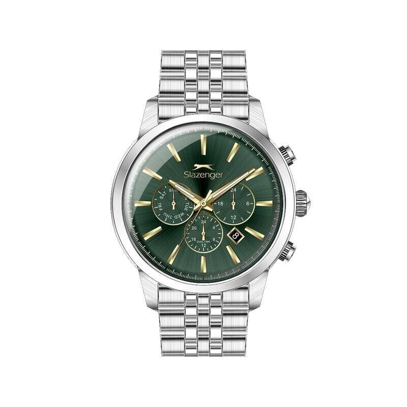 Slazenger SL.09.1812.2.10 Quartz Çelik Gri Yeşil Kadran 40 mm Erkek Kol Saati