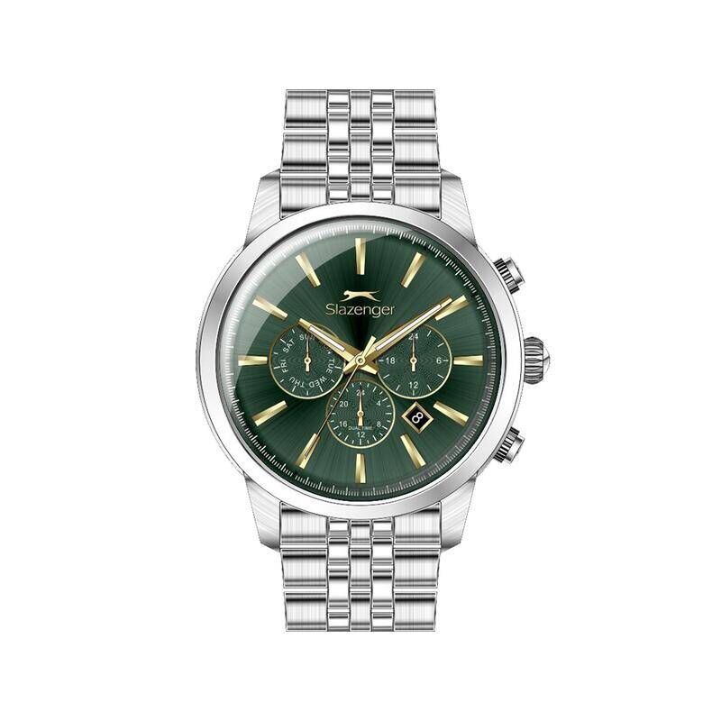 Slazenger SL.09.1812.2.10 Quartz Çelik Gri Yeşil Kadran 40 mm Erkek Kol Saati