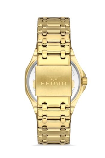 Ferro F11290A-B 42 mm Quartz Çelik Altın Rengi 42 mm Erkek Kol Saati