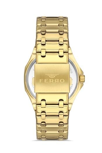 Ferro F11290A-B 42 mm Quartz Çelik Altın Rengi 42 mm Erkek Kol Saati