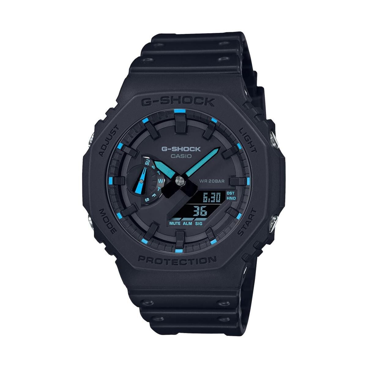 Casio GA-2100-1A2DR Quartz Silikon Siyah 20 ATM 45 mm Erkek Kol Saati