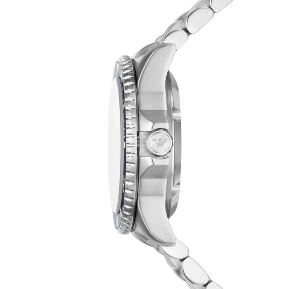 Emporio Armani AR60079 Otomatik Çelik Gri Mavi Kadran Safir Cam 20 ATM 42 mm Erkek Kol Saati