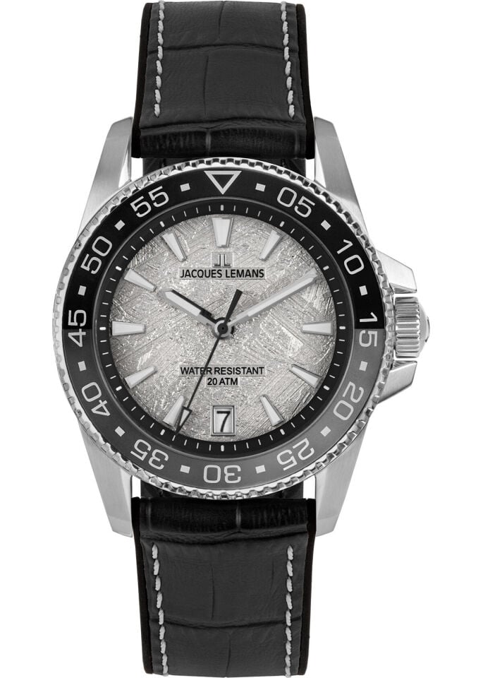 Jacques Lemans Liverpool JL.1-2205E Quartz Deri Siyah 20 ATM 41 mm Erkek Kol Saati