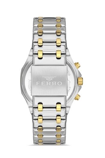 Ferro  FM31311A-D Quartz Çelik Altın/Gri 3 ATM 42 mm Erkek Kol Saati