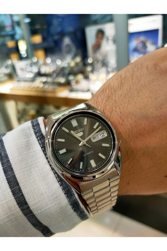 Seiko 5 SNXS79K1 Otomatik Çelik Gri Siyah Kadran 39 mm Erkek Kol Saati