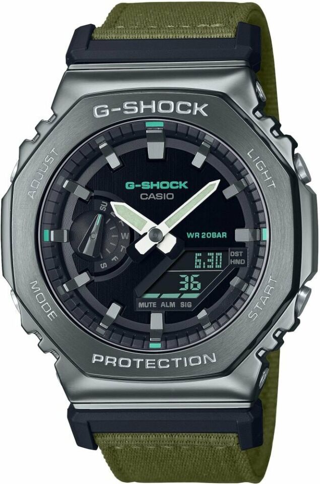 Casio GM-2100CB-3ADR Quartz Nato Yeşil 20 ATM 44 mm Erkek Kol Saati