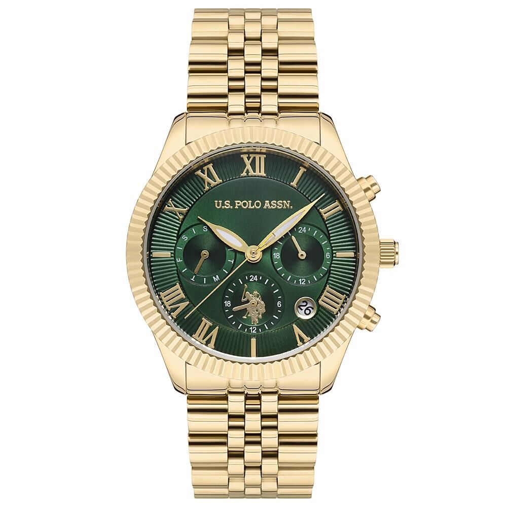 U.S. Polo Assn. USPA2040-05 Quartz Çelik Altın Rengi Yeşil Kadran 38 mm Kadın Kol Saati