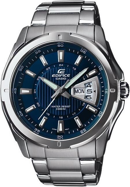 Casio EF-129D-2AVDF Quartz Çelik Gri Lacivert Kadran 45 mm Erkek Kol Saati