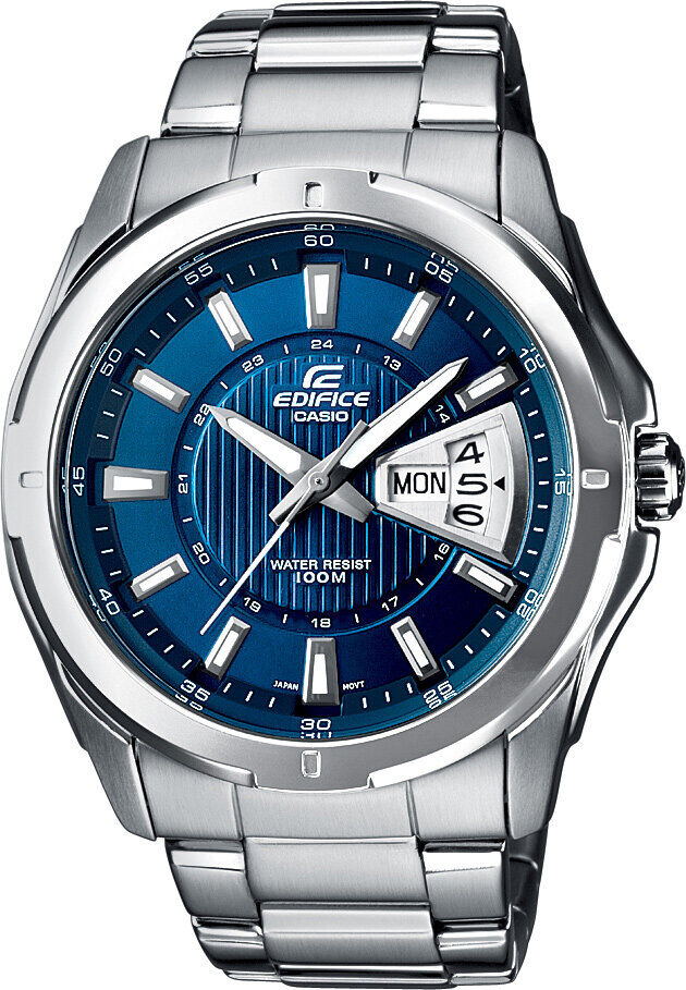 Casio EF-129D-2AVDF Quartz Çelik Gri Lacivert Kadran 45 mm Erkek Kol Saati