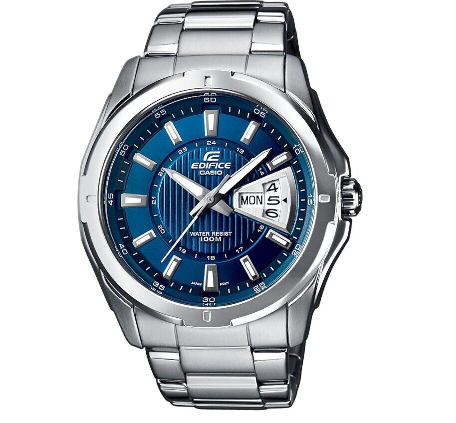 Casio EF-129D-2AVDF Quartz Çelik Gri Lacivert Kadran 45 mm Erkek Kol Saati