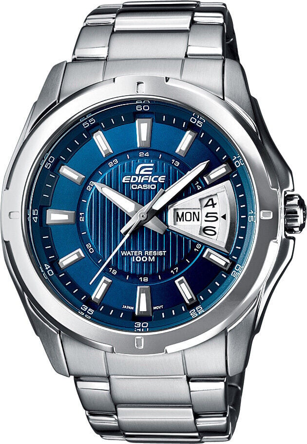Casio EF-129D-2AVDF Quartz Çelik Gri Lacivert Kadran 45 mm Erkek Kol Saati