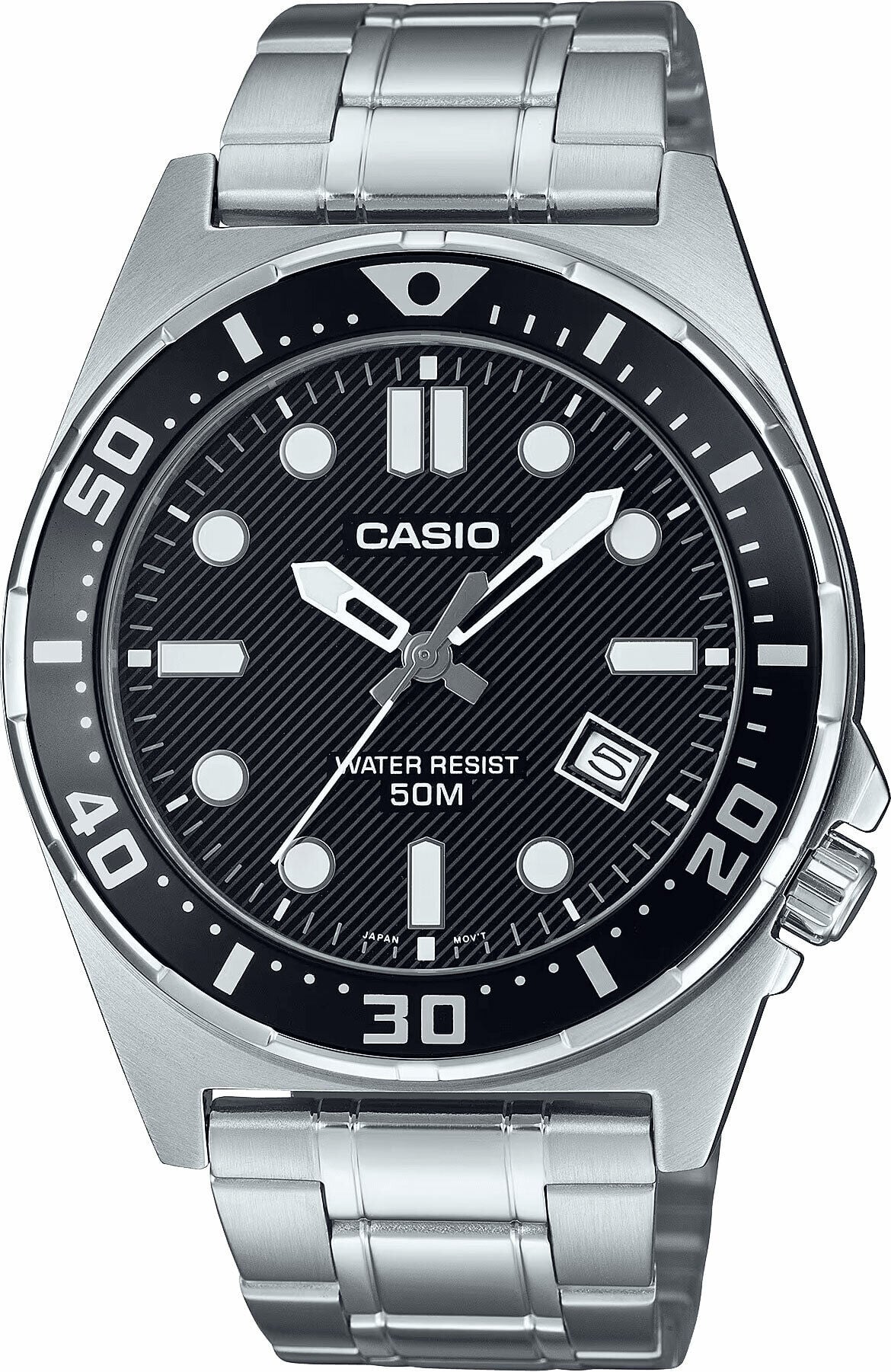 Casio MTD-135D-1AVDF Quartz Çelik Gri Siyah Kadran 44 mm Erkek Kol Saati