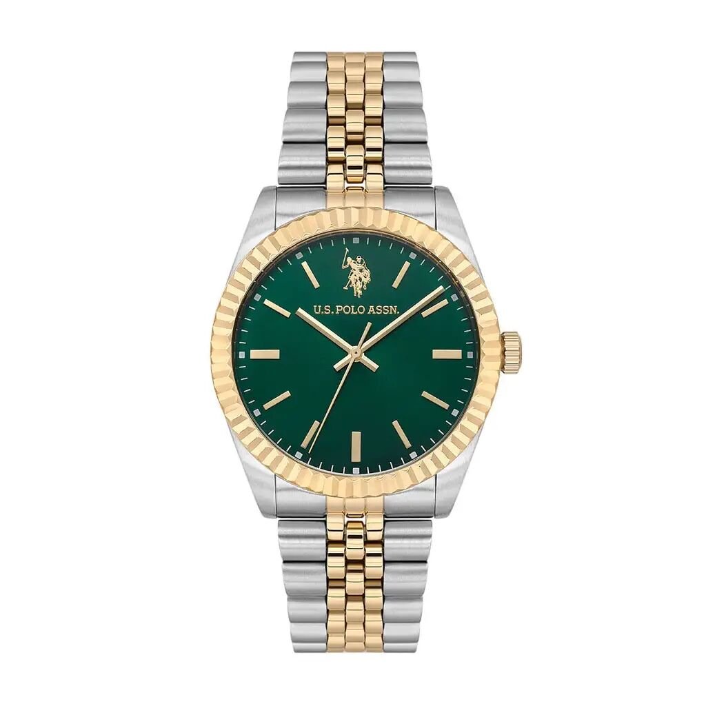 U.s. Polo Assn. USPA1111-01 Quartz Çelik Altın/Gri Yeşil Kadran Erkek Kol Saati