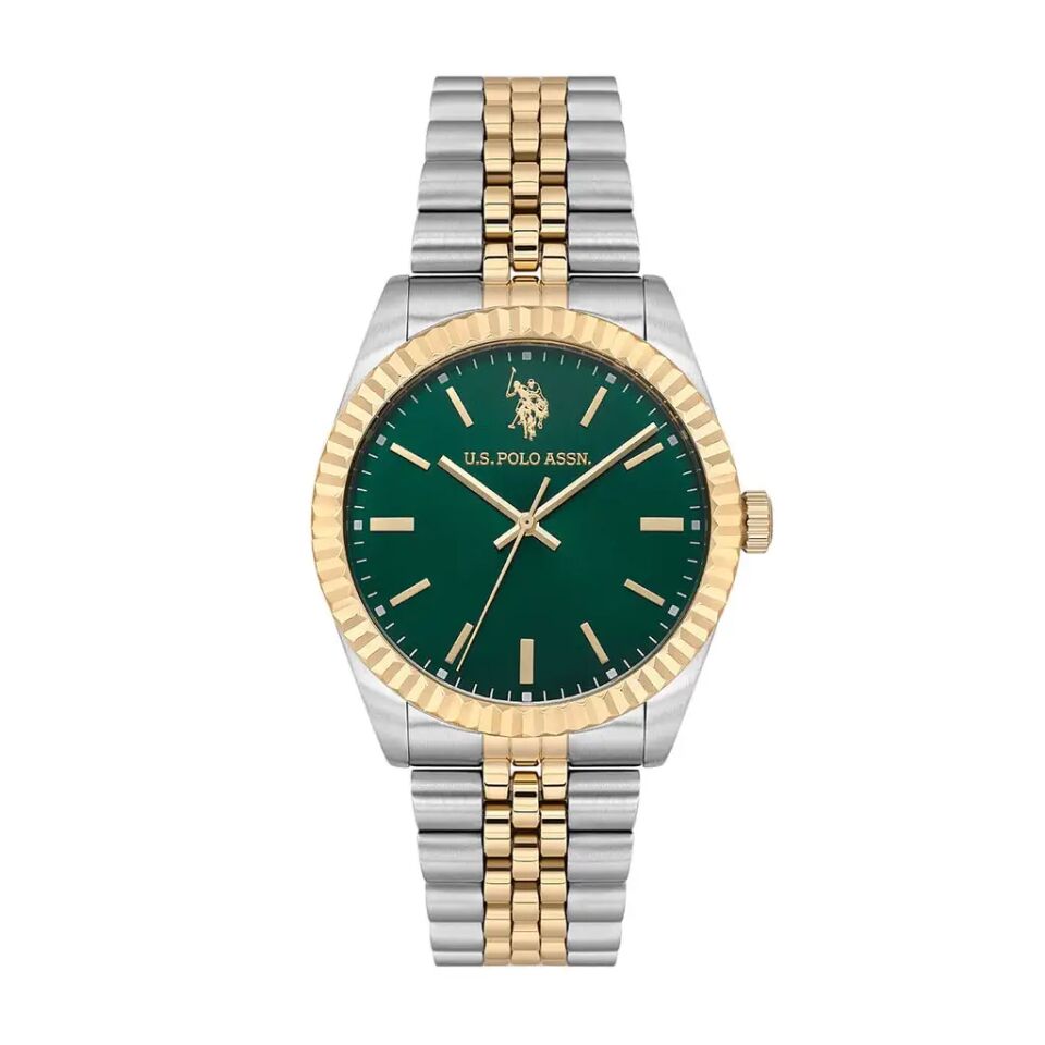 U.s. Polo Assn. USPA1111-01 Quartz Çelik Altın/Gri Yeşil Kadran Erkek Kol Saati