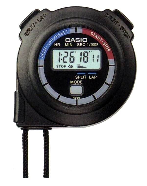 Casio HS-3V-1RDT Plastik Siyah Kronometre