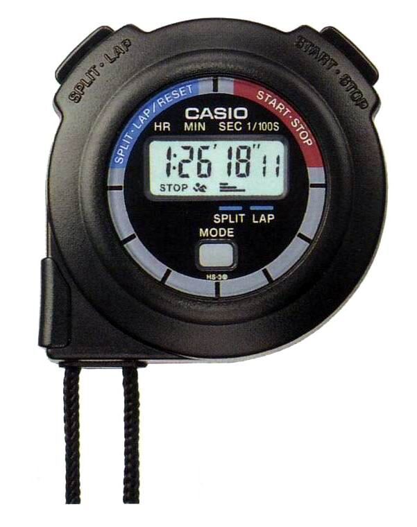 Casio HS-3V-1RDT Plastik Siyah Kronometre