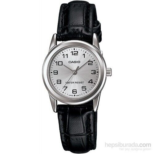 Casio LTP-V001L-7BUDF Quartz Deri Siyah Gri Kadran 25 mm Kadın Kol Saati
