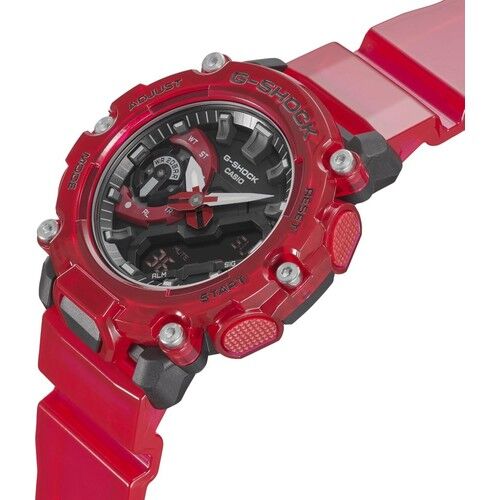 Casio GA-2200SKL-4ADR Quartz Silikon Kırmızı Siyah Kadran 20 ATM 47 mm Erkek Kol Saati