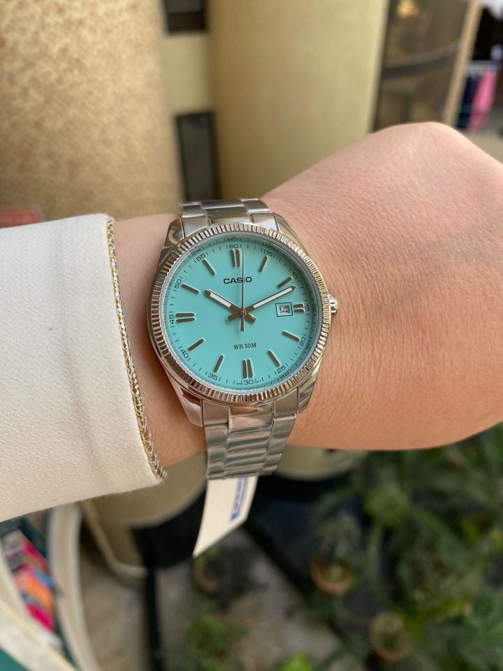 Casio MTP-1302PD-2A2VEF Quartz Çelik Gri Turkuaz Kadran 38.5 mm Erkek Kol Saati