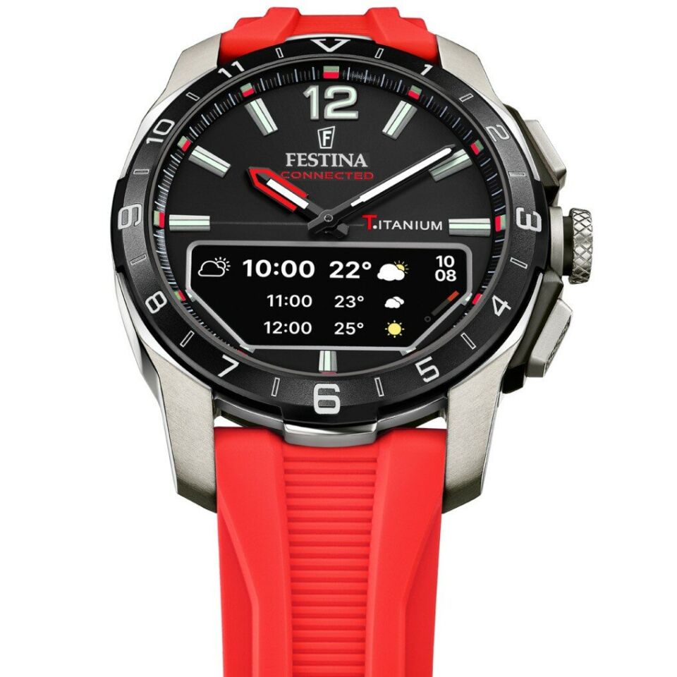 Festina F23000/C Connected Quartz Analog/Dijital Silikon Kırmızı Safir Cam 44 mm Erkek Kol Saati