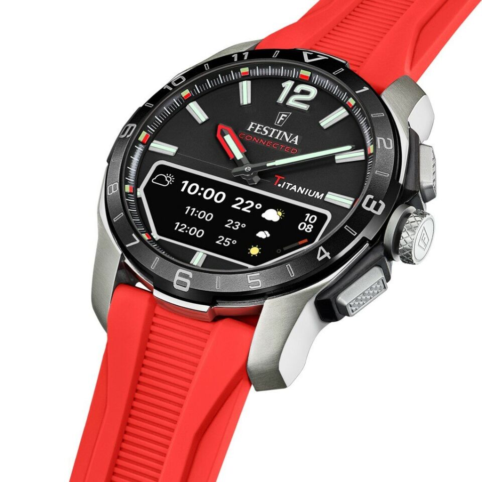 Festina F23000/C Connected Quartz Analog/Dijital Silikon Kırmızı Safir Cam 44 mm Erkek Kol Saati
